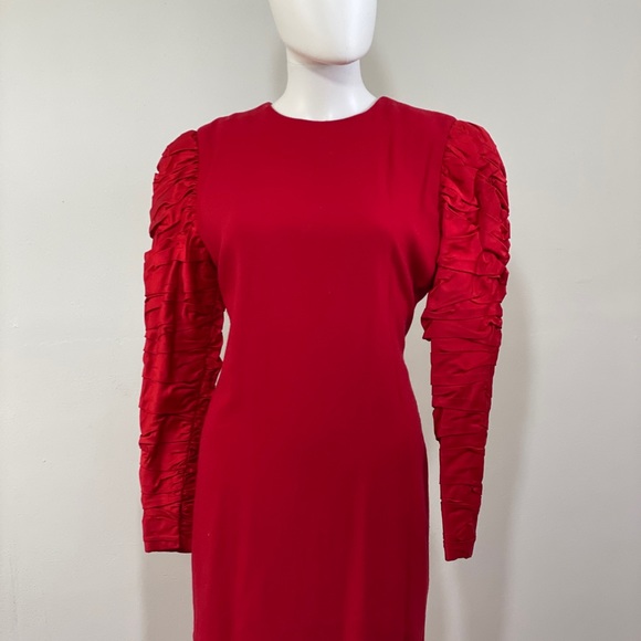 Vintage Bill Blass Dress with Statement Ruched Sleeves - Picture 3 of 16
